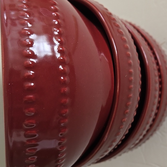 Royal Norfolk Four Cranberry Textured 6" Bowls - Picture 2 of 5